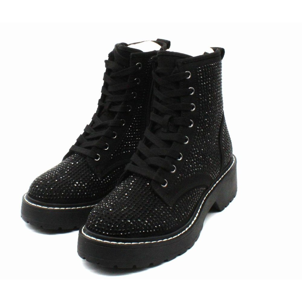 Madden Girl Carra Lace-Up Lug Sole Combat Boots - Picture 2 of 7